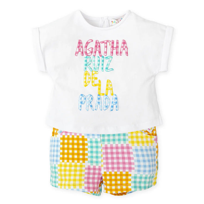 Agatha Ruiz de la Prada white hibiscus shorts set - 8703.