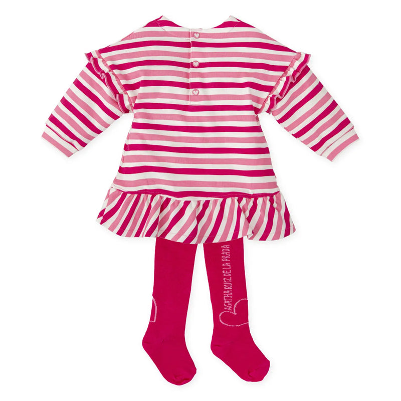 Back of the Agatha Ruiz de la Prada pink striped dress.