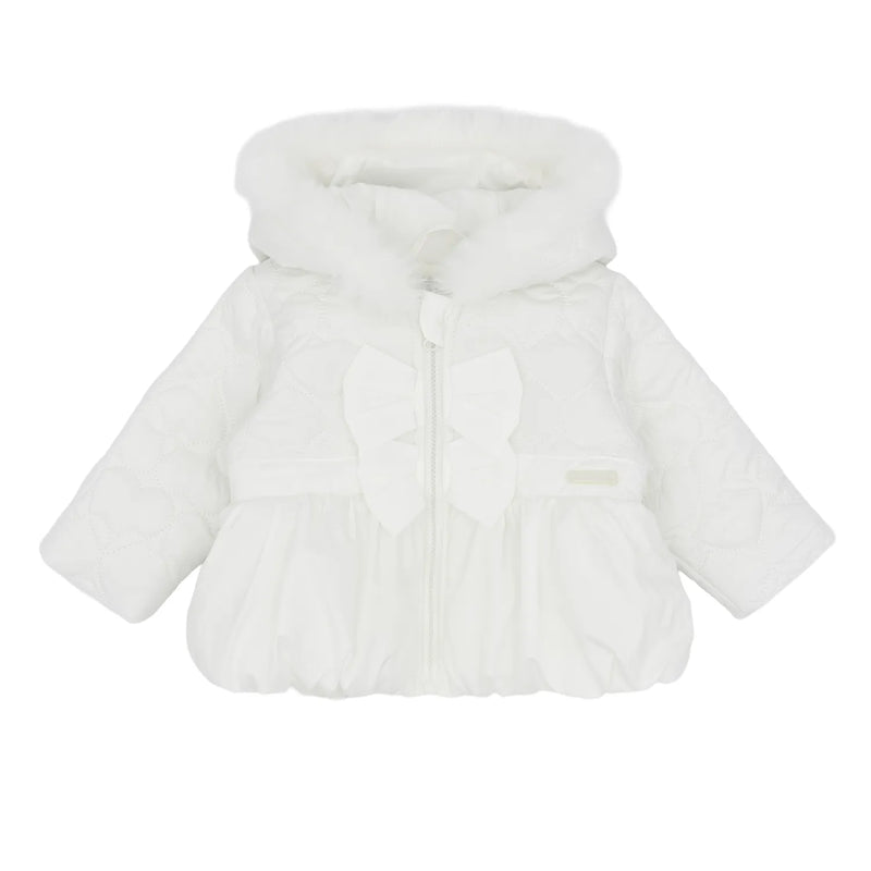 Amore girl's white bow jacket - am0112.