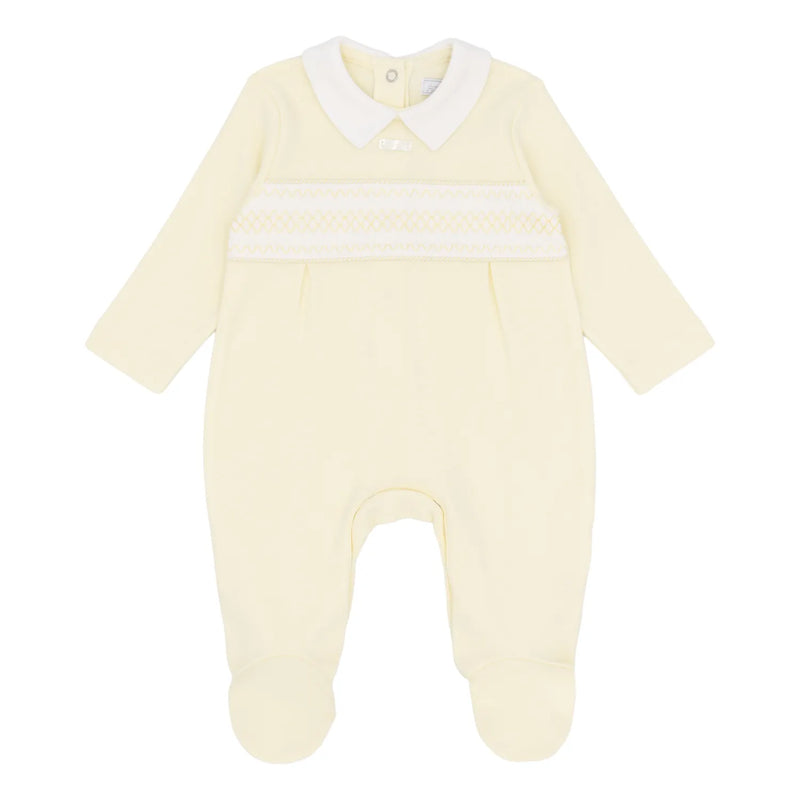 Amore baby girl's lemon stripe babygrow - am0061.