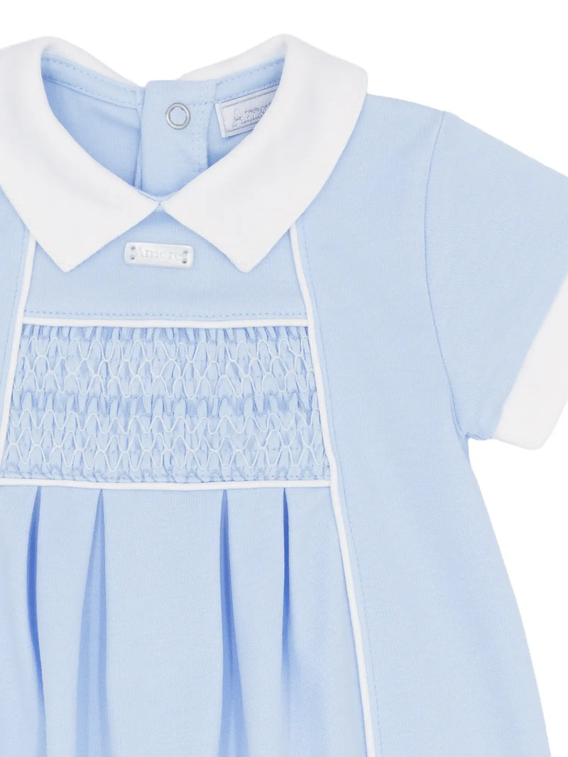 Closer look at the Amore smocked romper.