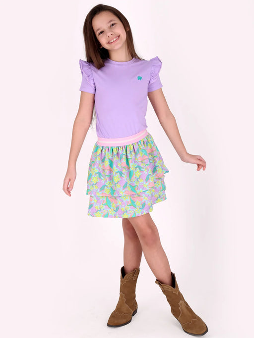 Girl modelling the B.Nosy dua dress.