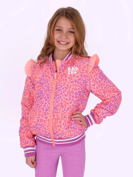 Girl modelling the B.Nosy juna bomber jacket.