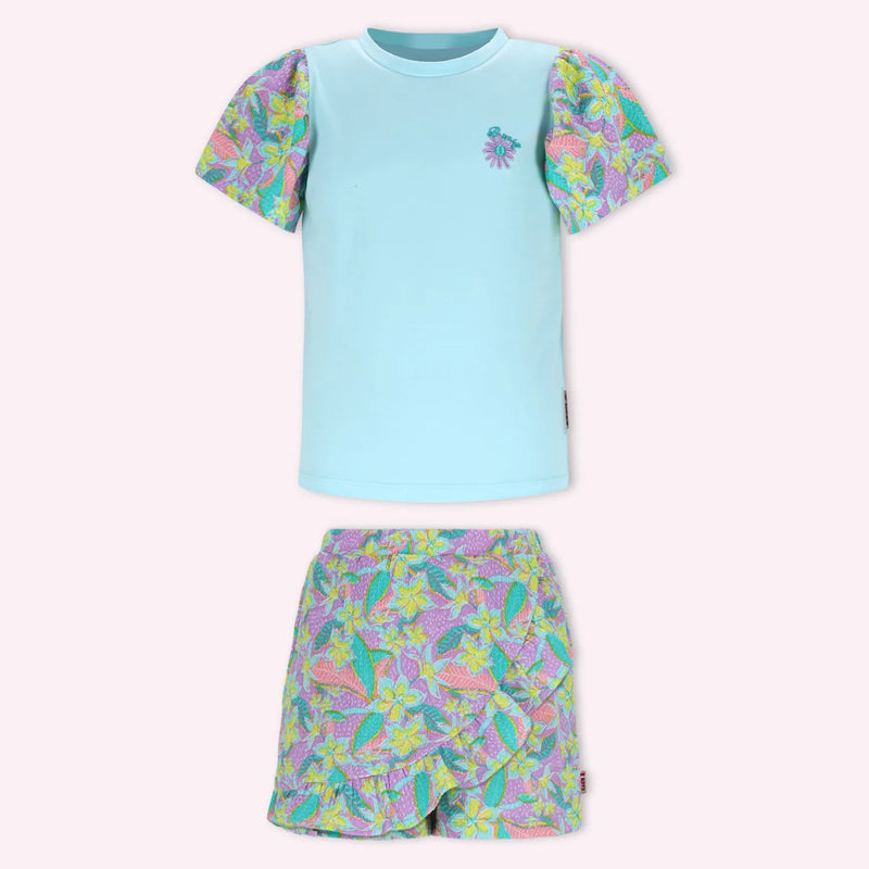 B.Nosy girl's printed skort set - y602-5413.