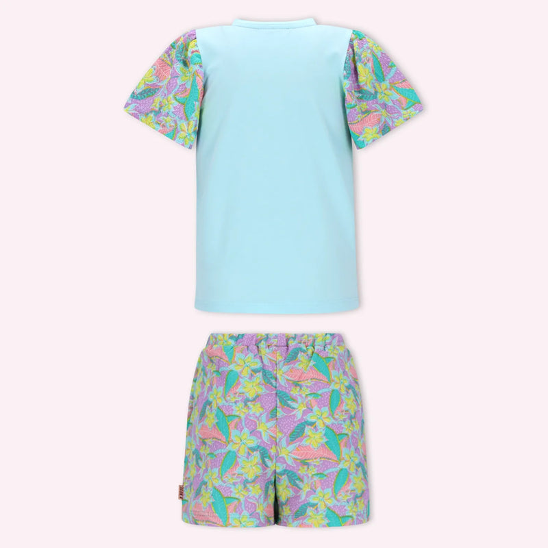 Back of the B.Nosy blue printed skort set.