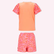 Back of the B.Nosy orange printed skort set.