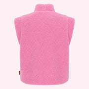 Rear view of the B.Nosy pink george sherpa gilet.