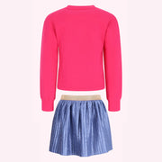 Rear view of the B.Nosy girl's ro skirt set.