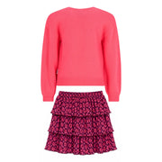 Rear view of the B.Nosy girl's rua skirt set.