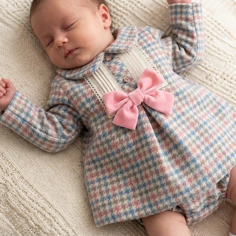 Closer view of the Basmarti baby girl selene dress.