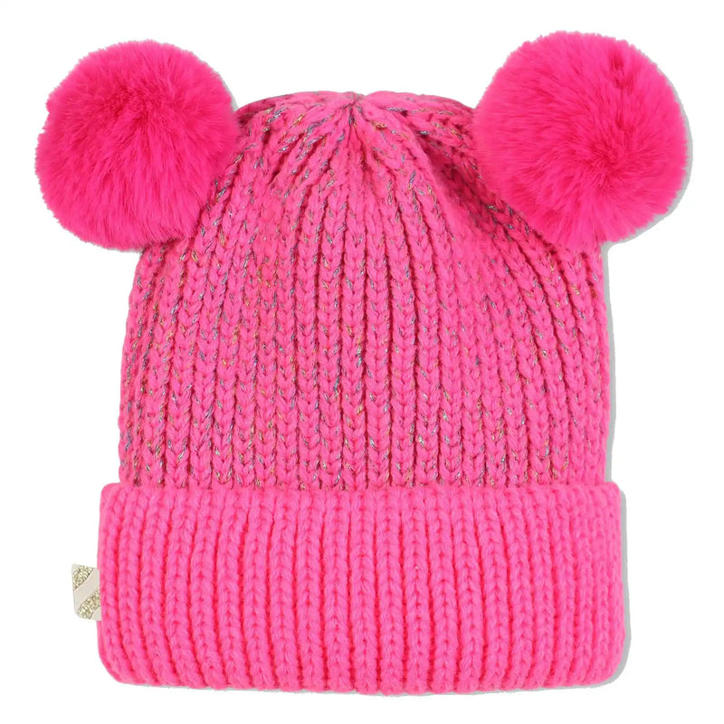 Rear view of the Billieblush bobble hat.