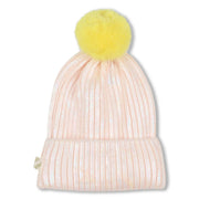 Rear view of the Billieblush bobble hat.
