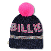 Billieblush navy bobble hat - u21512.