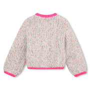Rear view of the Billieblush chunky knit cardigan.