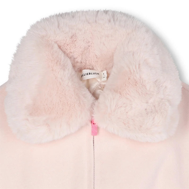 Billieblush colourblock jacket with faux fur collar.