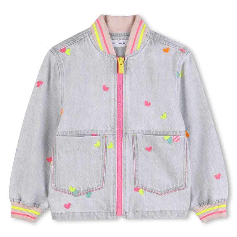 Billieblush girl's denim bomber jacket - u21909.