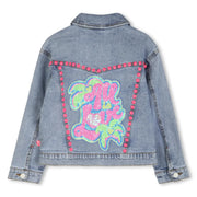 Rear view of the Billieblush denim jacket.