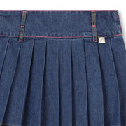 Billieblush denim skirt with bright pink stitching.