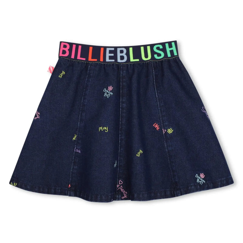 Back of the Billieblush girl's denim skirt.