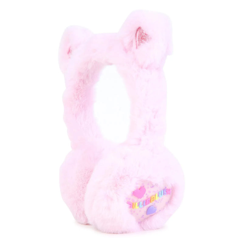 Side view of the Billieblush faux fur ear muffs.
