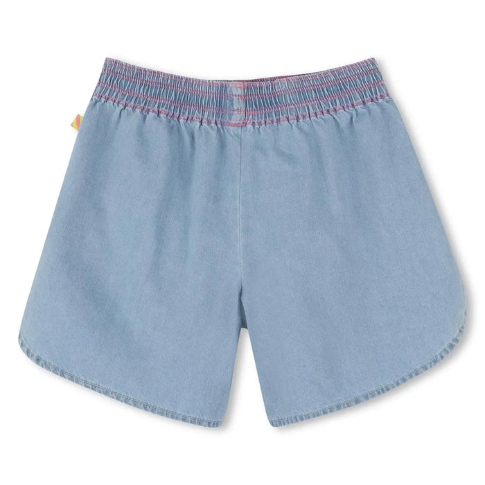 Back of the Billieblush blue embroidered shorts.