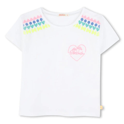 Billieblush white embroidered t-shirt - u20931.