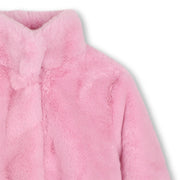 Closer view of the Billieblush faux fur jacket.