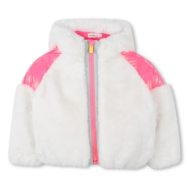 Billieblush ivory faux fur jacket - u21563.