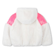 Back of the Billieblush faux fur jacket.