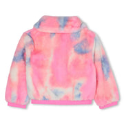 Back of the Billieblush pink faux fur jacket.