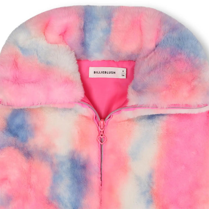 Closer look at the Billieblush faux fur jacket.