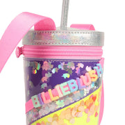 Closer look at the Billieblush glitter cup bag.