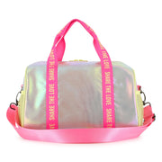 Back of the Billieblush girl's gym bag.