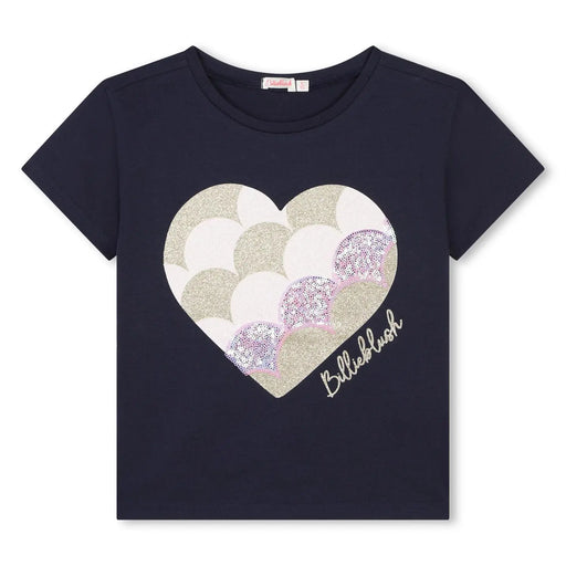 Billieblush navy heart logo t-shirt - u20482.