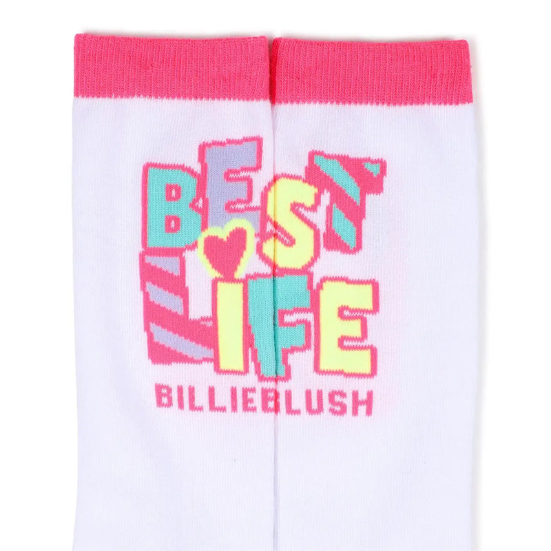 Closer look at the Billieblush ''best life' socks.