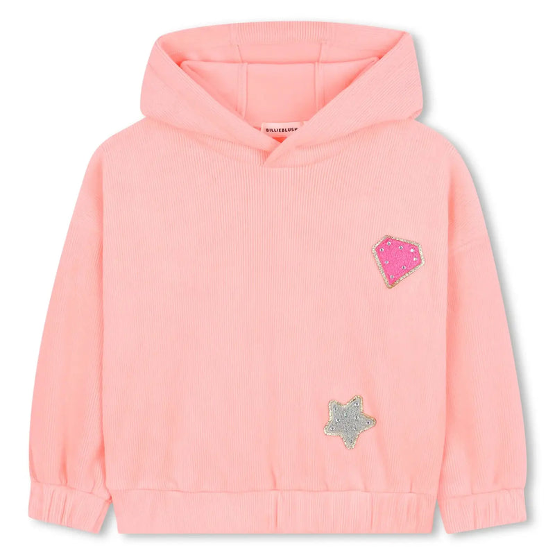 Billieblush girl's peach hoodie - u21604.