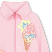 Closer view of the Billieblush sequin sweatshirt.