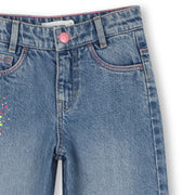 Billieblush jeans with pink button fastener.