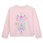 Billieblush girl's pink long sleeve t-shirt - u22383.