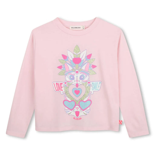 Billieblush girl's pink long sleeve t-shirt - u22383.