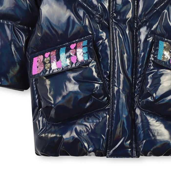 Closer view of the Billieblush padded jacket.