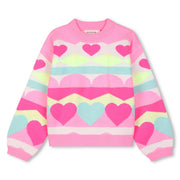 Billieblush pink heart jumper - u22474.