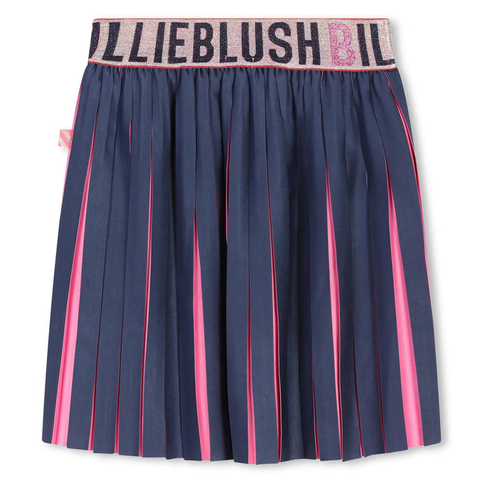Back view of the Billieblush navy pleated skirt.