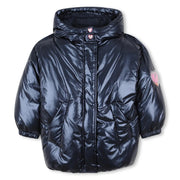 Billieblush girl's navy puffer jacket - u21354.