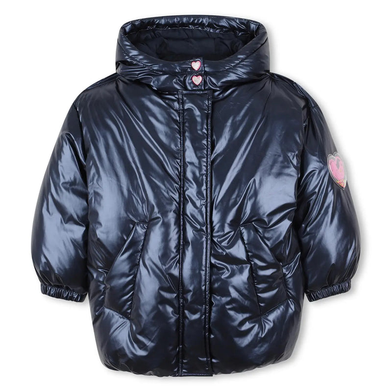 Billieblush girl's navy puffer jacket - u21354.