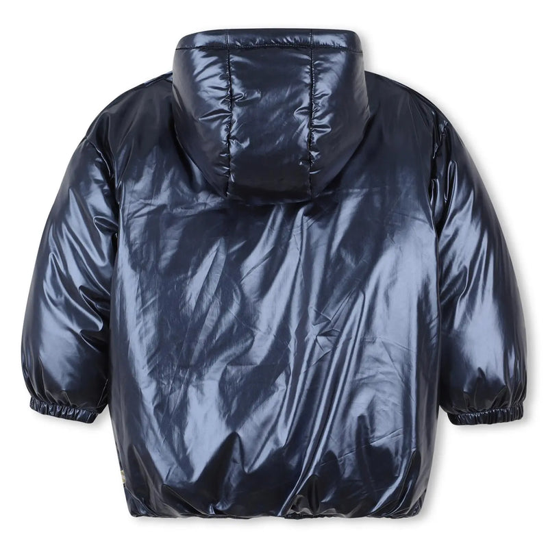 Rear view of the Billieblush puffer jacket.