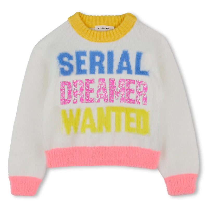 Billieblush girl's ivory pullover - u21386.