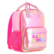 Side view of the Billieblush pink rucksack.