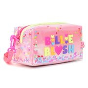 Side view of the Billieblush sequin bag.