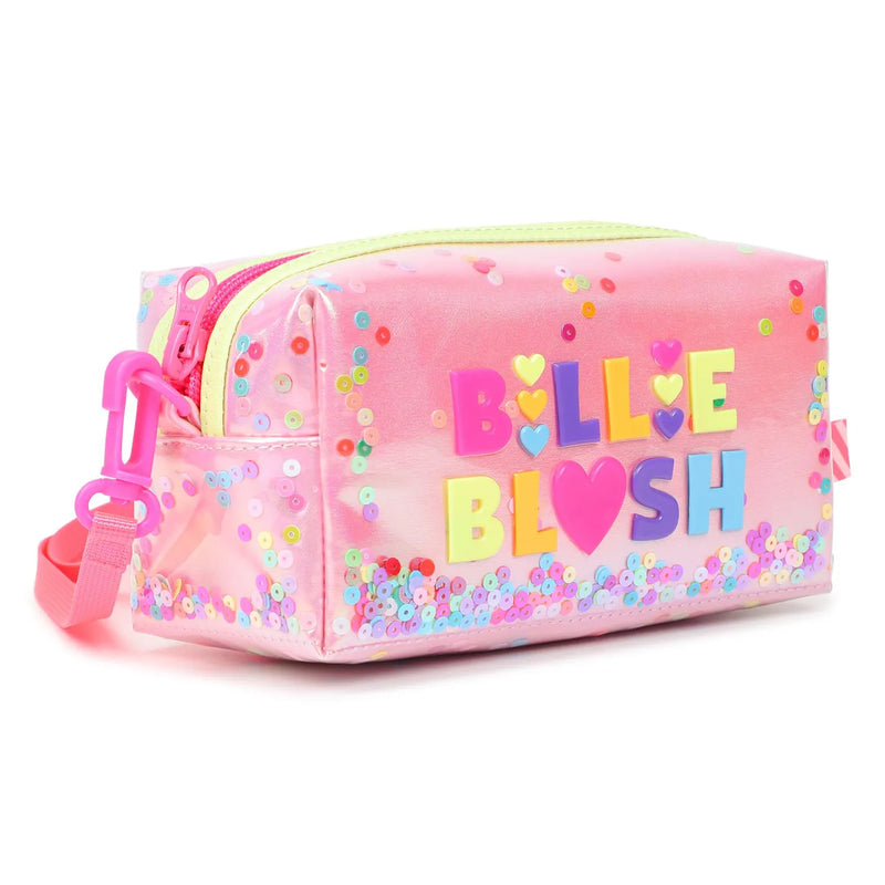 Side view of the Billieblush sequin bag.